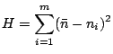 $\displaystyle H=\sum_{i=1}^m (\bar{n}-n_i)^2$