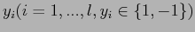 $y_i(i=1,...,l, y_i\in\{1,-1\})$
