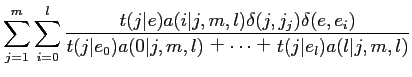 $\displaystyle c(i\vert j,m,l;J^{(s)},E^{(s)})$