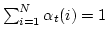 $\sum_{i=1}^{N}\alpha_t(i)=1$